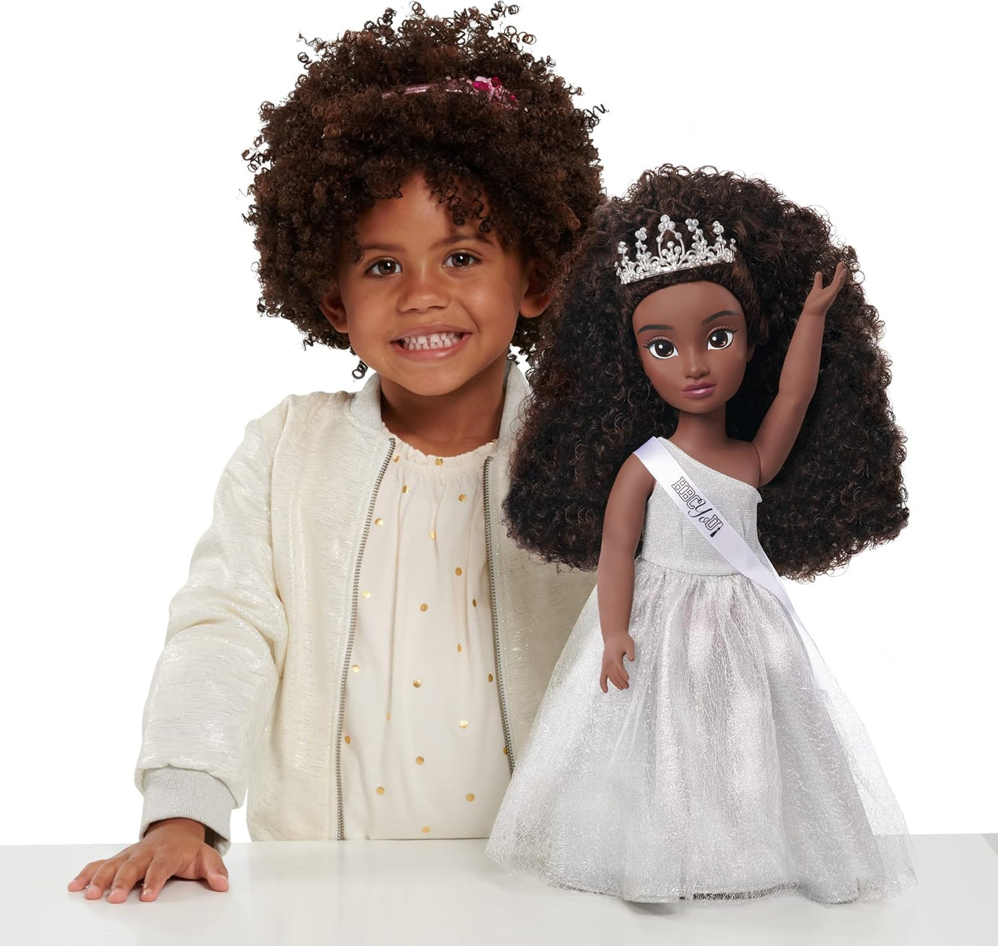 Purpose Toys HBCyoU Homecoming Queen Doll Nicole, 18-inch Doll & Accessories, Curly 4A Textured Hair, Deep Brown Skin Tone, Designed and Developed