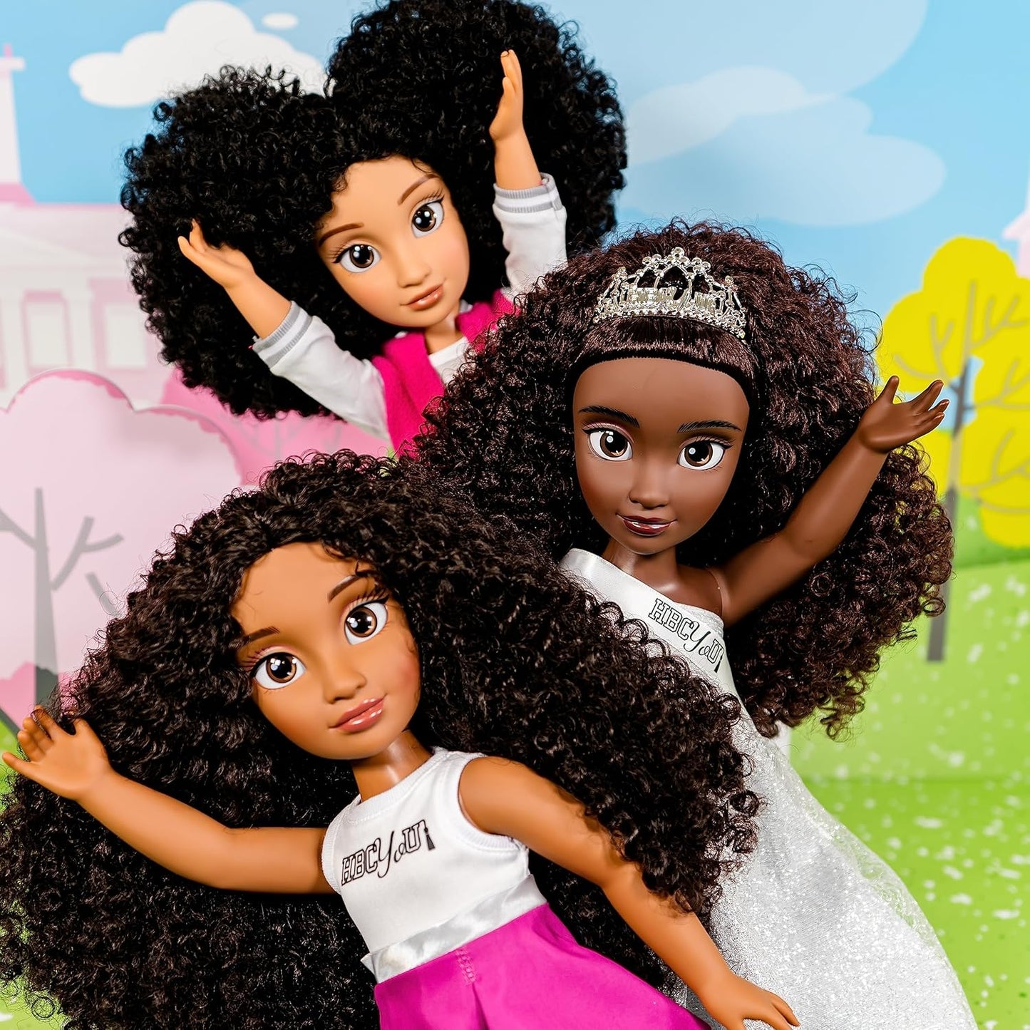 Purpose Toys HBCyoU Cheer Captain Alyssa 18-inch Doll & Accessories, Curly Hair, Medium Brown Skin Tone, Designed and Developed